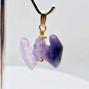 Amethyst Bat Pendant Necklace | Semi Precious Stone Jewelry | 14k Pendant - PremiumBead Alternate Image 5