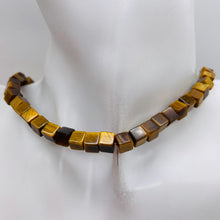 Load image into Gallery viewer, Wildly Exotic Tigereye 6mm Cube Bead 8 inch Strand 9473HS
