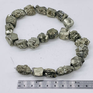 Pyrite Crystals | 24x19x12 to 15x15x14 | Silver Gold | 22 Beads