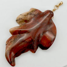 Load image into Gallery viewer, Carved Brecciated Jasper Leaf &amp; 14Kgf Pendant | 2 3/4" long | Red | Leaf | - PremiumBead Alternate Image 3
