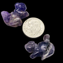 Load image into Gallery viewer, Just Nuts! 2 Amethyst Carved Squirrel Beads | 22x15x10mm | Purple
