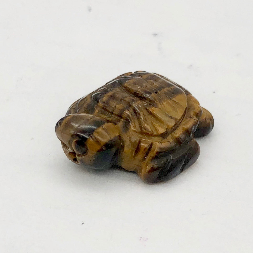 Adorable Tigereye Sea Turtle Figurine | 20x17x7mm | Golden Brown - PremiumBead Primary Image 1
