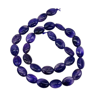 3 Yummy Natural Amethyst 14x10mm Oval Beads 009161