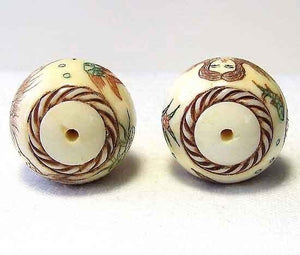 Lovely Carved Mermaid 20mm Round Centerpiece Bead 9141 - PremiumBead Alternate Image 2