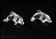 Load image into Gallery viewer, Jumping 2 Carved Natural Quartz Crystal Dolphin Beads | 25x11x8mm | Clear - PremiumBead Alternate Image 2
