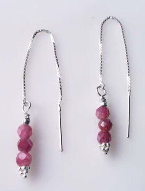 Glam Natural Purple Red Sapphire & Sterling Silver Earrings 306618Cc - PremiumBead Primary Image 1