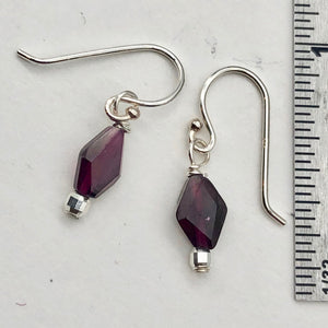 Amazing Diamond-shaped Pyrope Garnet & Sterling Silver Earrings | 7/8" long | - PremiumBead Alternate Image 6