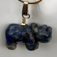 Load image into Gallery viewer, Sodalite Rhinoceros Pendant Necklace|Semi Precious Stone Jewelry|14k gf Pendant - PremiumBead Primary Image 1
