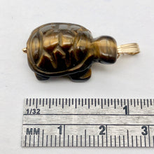 Load image into Gallery viewer, Adorable Tigereye Carved Turtle 14Kgf Pendant | 1.25&quot; (Long) | - PremiumBead Alternate Image 4
