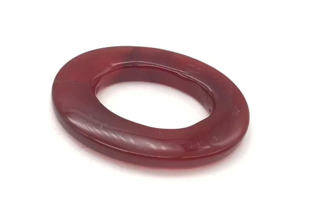 So Hot! 1 Carnelian Agate Oval Picture Frame Bead 8940