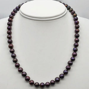 Huge 8mm Purple Magenta Freshwater Pearl and 14Kgf 18 inch Necklace 202843 - PremiumBead Primary Image 1