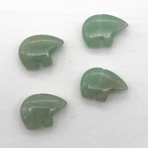 Aventurine Zuni Bear Talisman Fetish | 18x13x6mm | 2 Beads | Green |