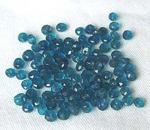 Load image into Gallery viewer, 8 Dazzling AAA Neon Blue Apatite 4mm Roundel Beads 490B - PremiumBead Alternate Image 2
