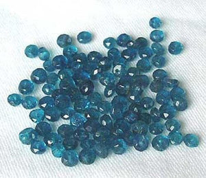 8 Dazzling AAA Neon Blue Apatite 4mm Roundel Beads 490B - PremiumBead Alternate Image 2