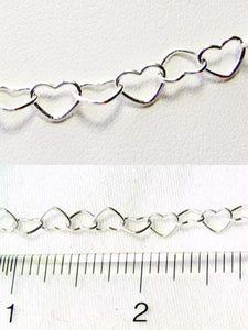 Solid Sterling Silver 5mm Heart Chain 6 inches 9197 - PremiumBead Primary Image 1