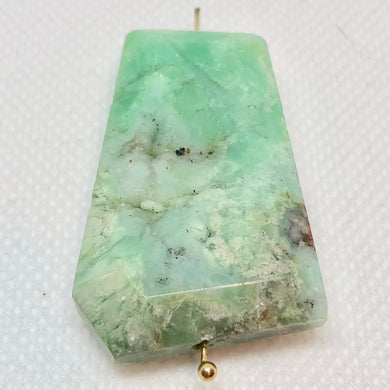 90cts Faceted Chrysoprase Nugget Bead Green Pillar 10134D - PremiumBead Primary Image 1
