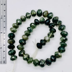 Rutilated Quartz 83 grams Faceted Graduated Roundels | 12x8mm | Green/Clear |