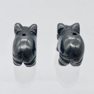 Oink 2 Carved Hematite Pig Beads | 21x13x9.5mm | Silvery Grey - PremiumBead Alternate Image 8