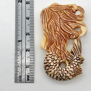 Splash Hand Carved Mermaid Centerpiece Bead | 42x26x5mm | - PremiumBead Alternate Image 5