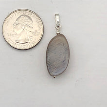 Load image into Gallery viewer, Moonstone Chatoyant Sterling Silver Drop Pendant | 1 1/2&quot; Long | Silver Gray |
