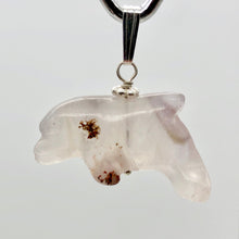Load image into Gallery viewer, One of a Kind Amethyst Spotted Jumping Dolphin Sterling Silver Pendant |1&quot; Tall
