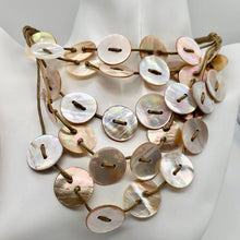 Load image into Gallery viewer, Warmth! Mother of Pearl Button Necklace 19&quot; - PremiumBead Alternate Image 3
