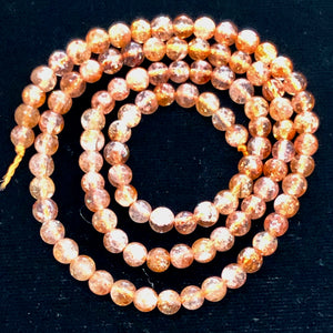Sunstone Strand Round Beads | 4 mm | Orange | 98 Beads |