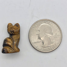 Load image into Gallery viewer, Adorable! 2 Tiger&#39;s Eye Sitting Carved Cat Beads | 21x12x10mm | Golden Brown - PremiumBead Alternate Image 4
