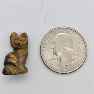 Adorable! 2 Tiger's Eye Sitting Carved Cat Beads | 21x12x10mm | Golden Brown - PremiumBead Alternate Image 4