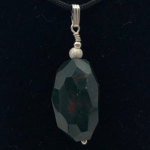 Hand Made Bloodstone Focal Pendant with Sterling Silver Findings | 1 3/4" Long - PremiumBead Alternate Image 9