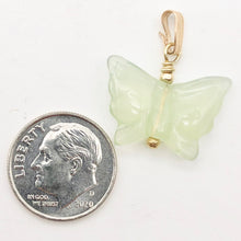 Load image into Gallery viewer, Flutter Carved Aventurine Butterfly 14Kgf Pendant | 1 1/4&quot; Long | Green | - PremiumBead Alternate Image 6

