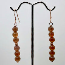 Load image into Gallery viewer, Botswana Agate 14K Rose Gold Filled Earrings | 5.5mm | Purple | 2&quot; Long |
