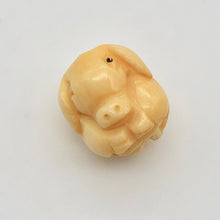 Load image into Gallery viewer, Oink 2 Hand Carved Piggy Boar Waterbuffalo Bone Beads | 18.5x14x12.5mm | Bone - PremiumBead Alternate Image 2
