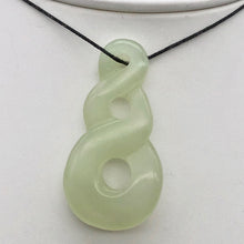Load image into Gallery viewer, Carved Serpentine Infinity Pendant with Simple Black Cord 10821N - PremiumBead Primary Image 1
