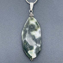 Load image into Gallery viewer, Ocean Jasper Sterling Silver Long | 2 1/2&quot; Long | White/Black | 1 Pendant |
