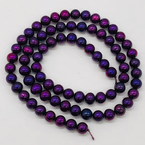 Fresh Water Pearl Strand Round | 5 mm | Magenta Purple | 75 Beads |