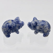 Load image into Gallery viewer, Oink 2 Carved Sodalite Pig Beads | 21x13x9.5mm | Blue - PremiumBead Alternate Image 2
