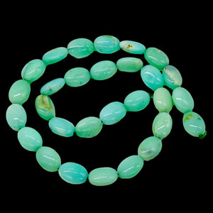 Opal, Peruvian Flat Oval | 20x15x7mm | Green | 1 Strand | 29 Beads |