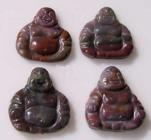 Exotic Fancy Jasper Hand Carved Buddha Bead | 33x30x7mm | Red Grey - PremiumBead Primary Image 1