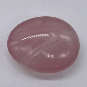Rose Quartz Oval Meditation Worry Stone | 58x47x24 mm | Pink | 1 Stone |