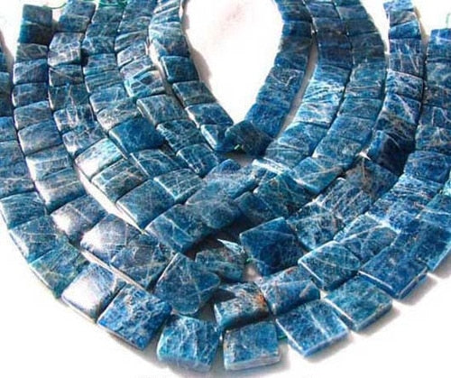2 Deep Blue Apatite Square Focal Beads 8685 - PremiumBead Primary Image 1