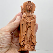 Load image into Gallery viewer, Three Faces of Beautiful Carved &amp; Signed Quan Yin Boxwood Statue - PremiumBead Alternate Image 4
