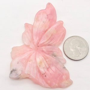 Hand Carved Pink Peruvian Opal Flower Semi Precious Stone Bead | 111.8cts | - PremiumBead Primary Image 1