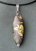 Load image into Gallery viewer, Gorgeous! Yellow W/Black and Rust Matrix Turquoise Silver Pendant! 006520E - PremiumBead Alternate Image 2
