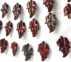 1 Designer Hand Carved Brecciated Jasper Leaf Bead 009416 - PremiumBead Alternate Image 4