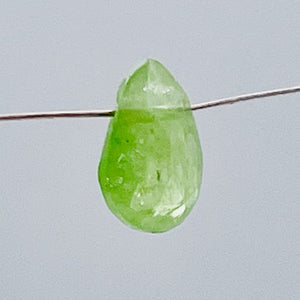 Garnet Grossular Flat Faceted Briolette Pendant Bead| 9x6x3mm (1.3ct) |Green | 1