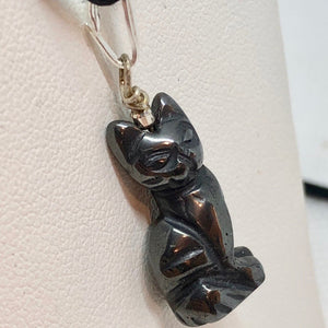 Adorable! Hematite Cat & Solid Sterling Silver Pendant 509257HMS - PremiumBead Alternate Image 5