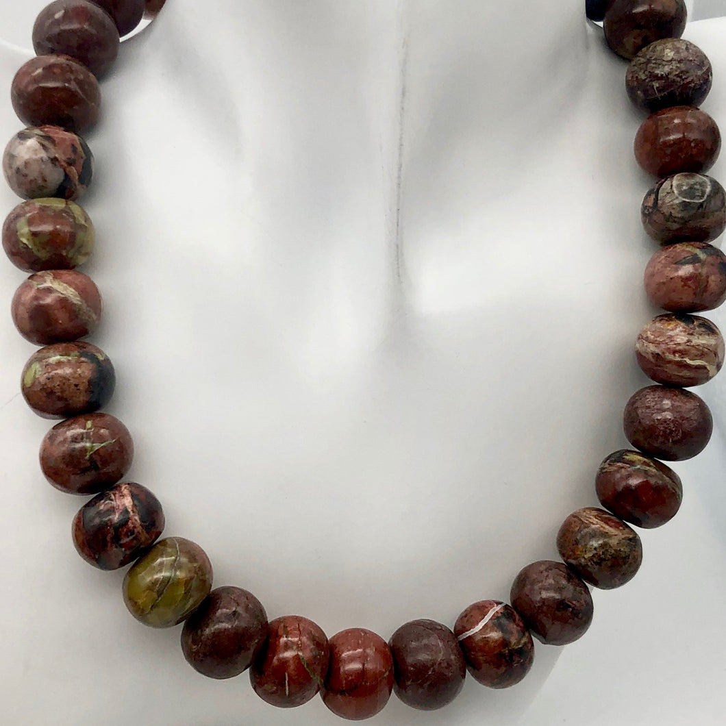 Natural Multi-hue Red/Brown Turquoise Roundel Bead Strand - PremiumBead Primary Image 1