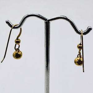 14K Gold 5mm Ball Drop Earrings | 3/4" Long | Gold | 1 Pair Earrings |