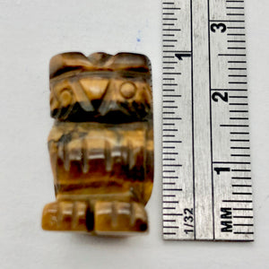 Wisdom Carved Tigereye Owl Figurine Worry-stone | 21x12x9mm | Golden Brown - PremiumBead Alternate Image 2
